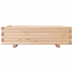 vidaXL Garden Planter Outdoor Flower Pot Planter Pot Wax Brown Solid Wood Pine - natural pine, 90 x 60 x 26.5 cm - Additional view 4