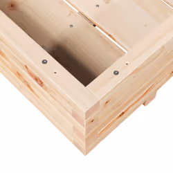 vidaXL Garden Planter Outdoor Flower Pot Planter Pot Wax Brown Solid Wood Pine - natural pine, 90 x 60 x 26.5 cm - Additional view 7
