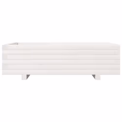 vidaXL Garden Planter Outdoor Flower Pot Planter Pot Wax Brown Solid Wood Pine - white, 90 x 60 x 26.5 cm - Additional view 4