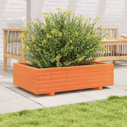 vidaXL Garden Planter Outdoor Flower Pot Planter Pot Wax Brown Solid Wood Pine - wax brown, 90 x 60 x 26.5 cm - Additional view 2