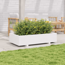vidaXL Garden Planter White 110x60x26.5 cm Solid Wood Pine