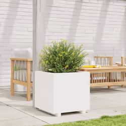 vidaXL Garden Planter Outdoor Flower Pot Planter Pot White Solid Wood Pine - Additional view 2