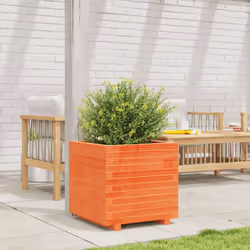vidaXL Garden Planter Outdoor Flower Pot Planter Pot Wax Brown Solid Wood Pine