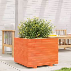 vidaXL Garden Planter Outdoor Flower Pot Planter Pot Wax Brown Solid Wood Pine