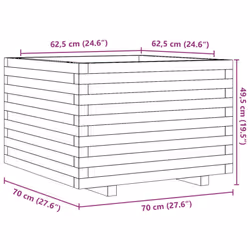 vidaXL Garden Planter Outdoor Flower Pot Planter Pot White Solid Wood Pine - Additional view 3