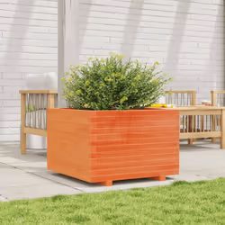 vidaXL Garden Planter Outdoor Flower Pot Planter Pot Wax Brown Solid Wood Pine