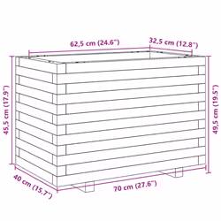 vidaXL Garden Planter Outdoor Flower Pot Patio Planter Pot Solid Wood Pine - Additional view 9