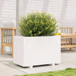 vidaXL Garden Planter Outdoor Flower Pot Planter Pot White Solid Wood Pine - Additional view 2