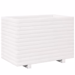 vidaXL Garden Planter Outdoor Flower Pot Planter Pot White Solid Wood Pine - Additional view 6