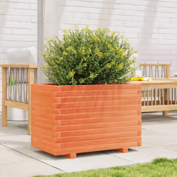 vidaXL Garden Planter Outdoor Flower Pot Planter Pot Wax Brown Solid Wood Pine