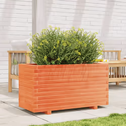 vidaXL Garden Planter Outdoor Flower Pot Planter Pot Wax Brown Solid Wood Pine