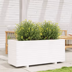 vidaXL Garden Planter Outdoor Flower Pot Planter Pot White Solid Wood Pine - Additional view 2