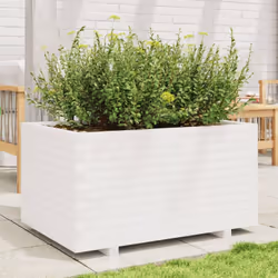 vidaXL Garden Planter Outdoor Flower Pot Planter Pot White Solid Wood Pine - Additional view 2
