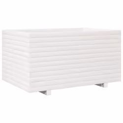 vidaXL Garden Planter Outdoor Flower Pot Planter Pot White Solid Wood Pine - Additional view 6