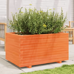 vidaXL Garden Planter Outdoor Flower Pot Planter Pot Wax Brown Solid Wood Pine - Additional view 2