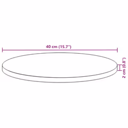 vidaXL Table Top Replacement Desktop Dining Table Top Round Solid Wood Acacia - Additional view 8