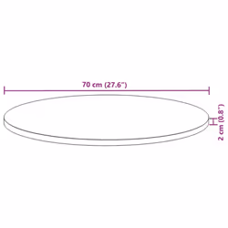 vidaXL Table Top Replacement Desktop Dining Table Top Round Solid Wood Acacia
