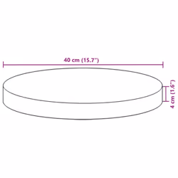 vidaXL Table Top Replacement Desktop Dining Table Top Round Solid Wood Acacia - Additional view 8