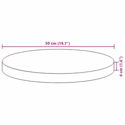 vidaXL Table Top Replacement Desktop Dining Table Top Round Solid Wood Acacia - Additional view 3