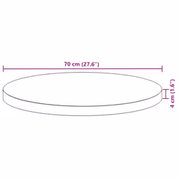 vidaXL Table Top Replacement Desktop Dining Table Top Round Solid Wood Acacia - Additional view 8