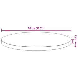 vidaXL Table Top Replacement Desktop Dining Table Top Round Solid Wood Acacia - Additional view 8