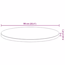 vidaXL Table Top Replacement Desktop Dining Table Top Round Solid Wood Acacia - Additional view 8