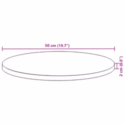 vidaXL Table Top Replacement Desktop Dining Table Top Round Solid Wood Acacia - Additional view 8