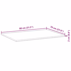 vidaXL Table Top Replacement Dining Table Top Rectangular Solid Wood Acacia - Additional view 8