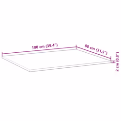 vidaXL Table Top Replacement Dining Table Top Rectangular Solid Wood Acacia - Additional view 3