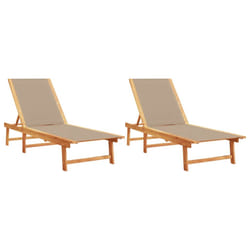 VidaXL 4008415 outdoor chair Lounge Padded seat Acacia wood, Fabric