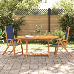 VidaXL 4008422 outdoor chair Terrace Padded seat Acacia wood, Fabric Blue