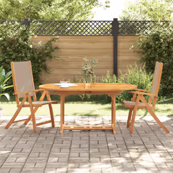 VidaXL 4008423 outdoor chair Terrace Padded seat Acacia wood, Fabric Taupe