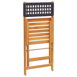 vidaXL Bistro Set 3 Piece Outdoor Bar Set Black Poly Rattan and Solid Wood - Additional view 6