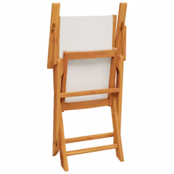 vidaXL Bistro Set 3 Piece Outdoor Bar Set Cream White Fabric and Solid Wood - Additional view 6