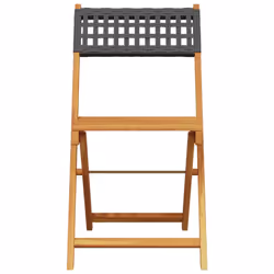 vidaXL Bistro Set 3 Piece Outdoor Bar Set Beige Poly Rattan and Solid Wood - black, 70 x 70 x 75 cm - Additional view 5