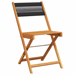 vidaXL Bistro Set 3 Piece Outdoor Bar Set Black Polypropylene and Solid Wood - Additional view 4
