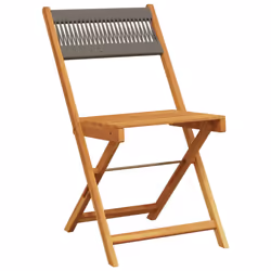 vidaXL Bistro Set 3 Piece Outdoor Bar Set Grey Polypropylene and Solid Wood - 70 x 70 x 75 cm - Additional view 4