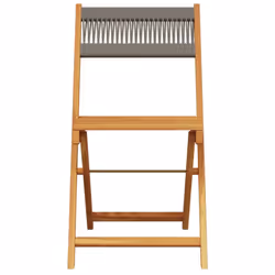 vidaXL Bistro Set 3 Piece Outdoor Bar Set Grey Polypropylene and Solid Wood - 70 x 70 x 75 cm - Additional view 5