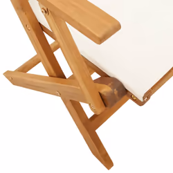 vidaXL Bistro Set 3 Piece Outdoor Bar Set Cream White Fabric and Solid Wood - Additional view 10