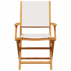 vidaXL Bistro Set 3 Piece Outdoor Bar Set Cream White Fabric and Solid Wood - Additional view 5