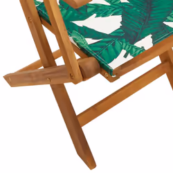 vidaXL Bistro Set 3 Piece Outdoor Bar Set Leaf Pattern Fabric and Solid Wood - Additional view 9