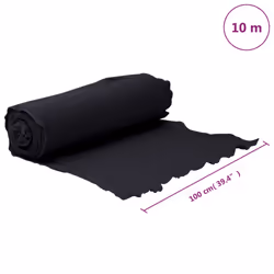 vidaXL Geotextile Membrane Weed Control Fabric Black 1 x 10 m Polyester Fibre - Additional view 3