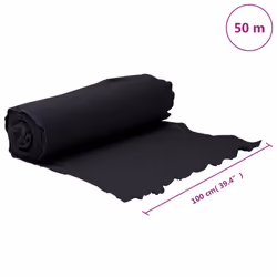vidaXL Geotextile Membrane Weed Control Fabric Black 1 x 50 m Polyester Fibre - Additional view 3
