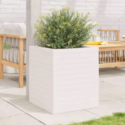 vidaXL Garden Planter Outdoor Flower Pot Planter Pot White Solid Wood Pine - Additional view 2