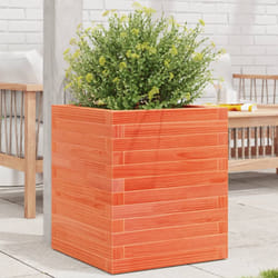 vidaXL Garden Planter Outdoor Flower Pot Planter Pot Wax Brown Solid Wood Pine