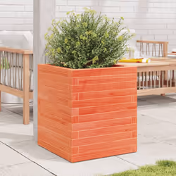 vidaXL Garden Planter Outdoor Flower Pot Planter Pot Wax Brown Solid Wood Pine