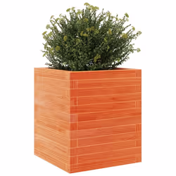vidaXL Garden Planter Outdoor Flower Pot Planter Pot Wax Brown Solid Wood Pine