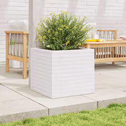 vidaXL Garden Planter Outdoor Flower Pot Planter Pot White Solid Wood Pine - Additional view 2