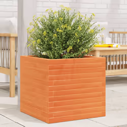 vidaXL Garden Planter Outdoor Flower Pot Planter Pot Wax Brown Solid Wood Pine