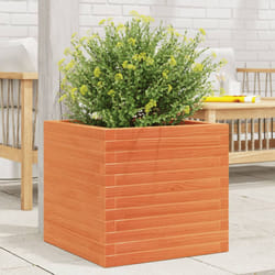 vidaXL Garden Planter Outdoor Flower Pot Planter Pot Wax Brown Solid Wood Pine